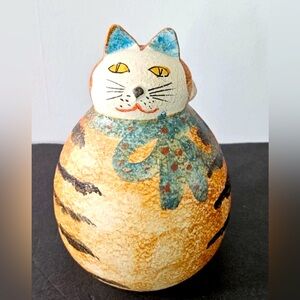 Vintage Italica  ARS Cat water pitcher ceramic hand painted from Italy 1970